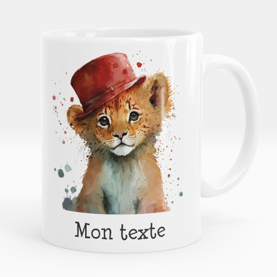 Personalized Mug - Lion cub with hat