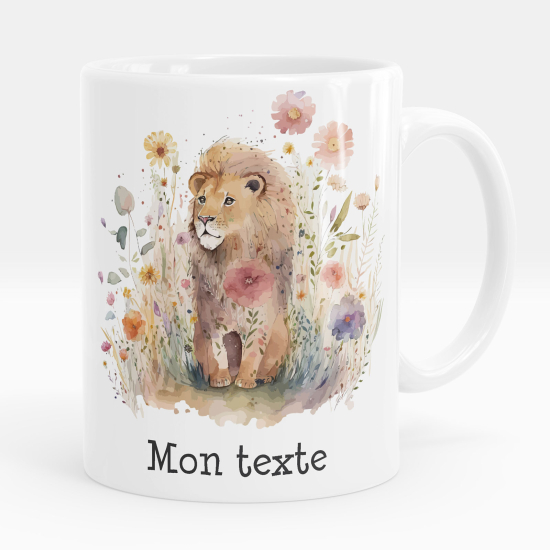 Personalized Mug - Lion flowers