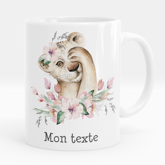 Personalized Mug - Lion flowers