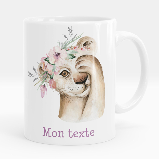 Personalized Mug - Lion flowers