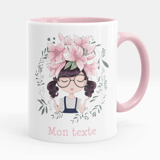 Personalized Mug - Little girl flowers