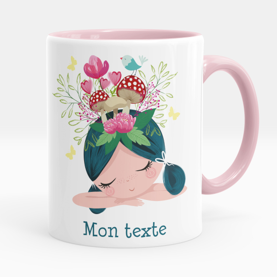 Personalized Mug - Little girl mushrooms