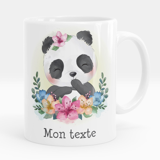 Personalized Mug - Panda flowers