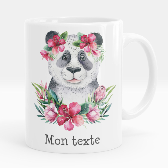 Personalized Mug - Panda flowers