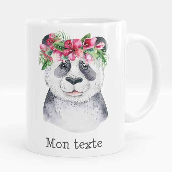 Personalized Mug - Panda flowers