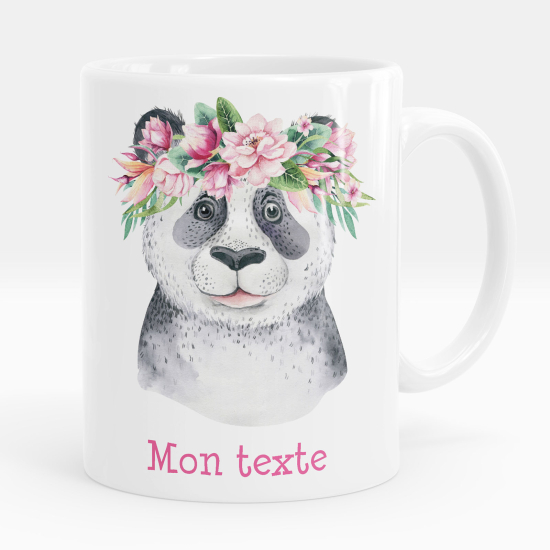 Personalized Mug - Panda flowers