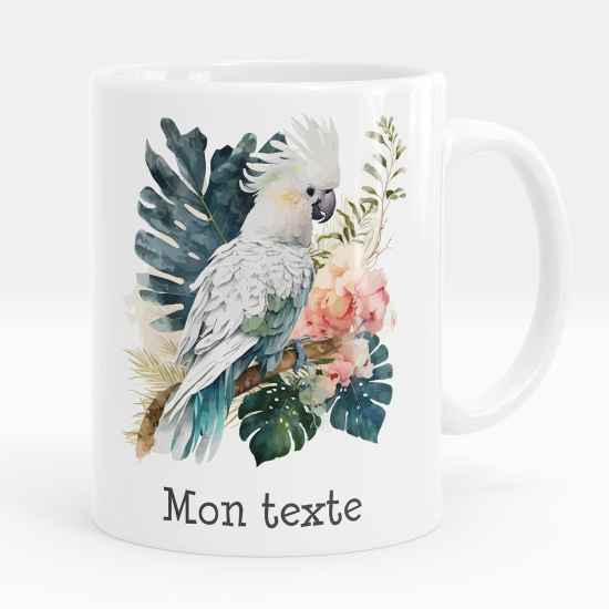 Personalized Mug - Parrot flowers