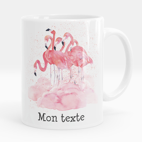 Personalized Mug - Pink flamingos