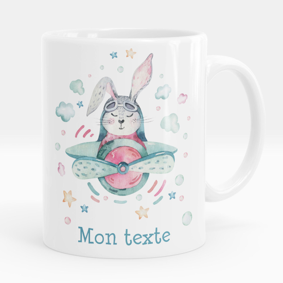 Personalized Mug - Rabbit plane