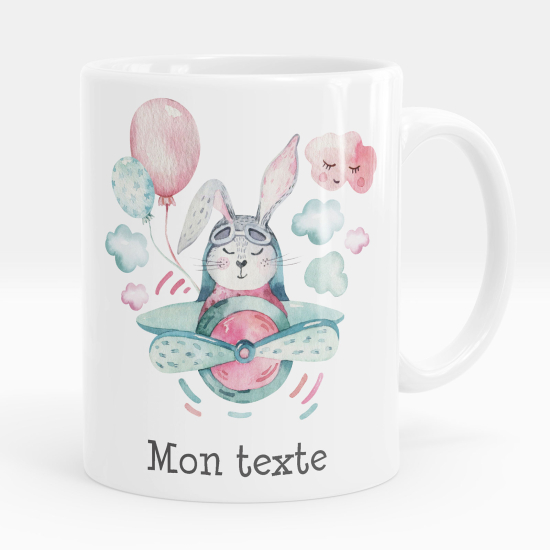 Personalized Mug - Rabbit plane