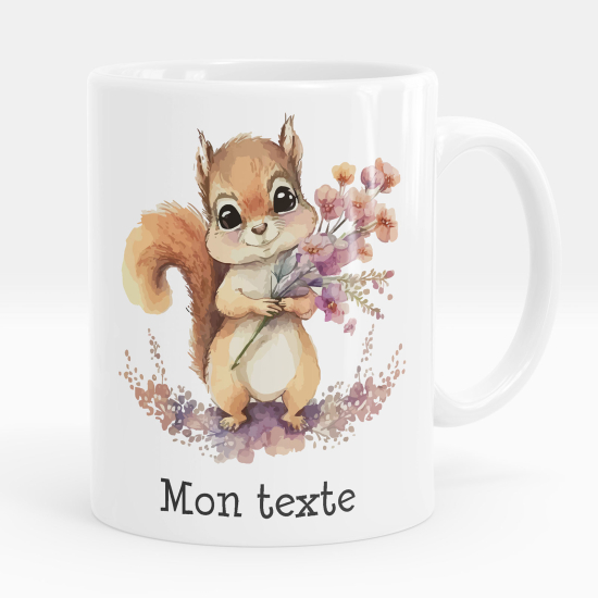 Personalized Mug - Squirrel flowers