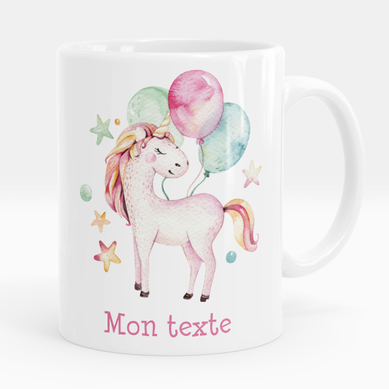 Personalized Mug - Unicorn balloons