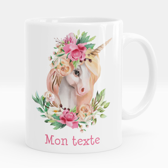 Personalized Mug - Unicorn flowers