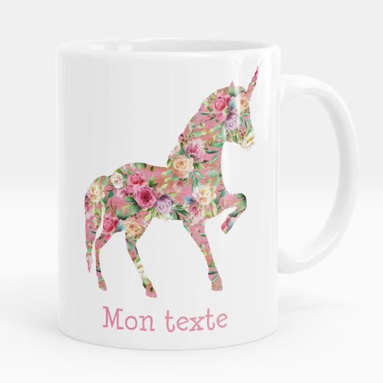 Personalized Mug - Unicorn flowers