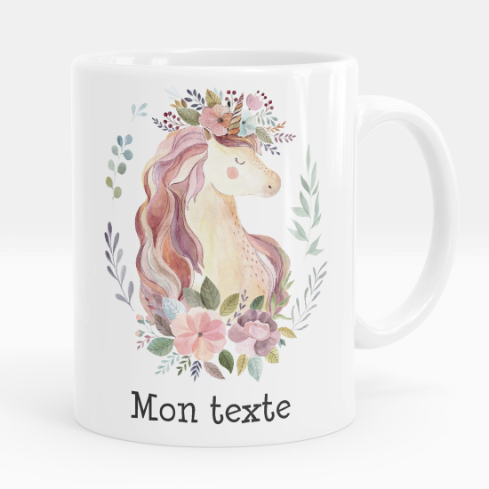 Personalized Mug - Unicorn flowers