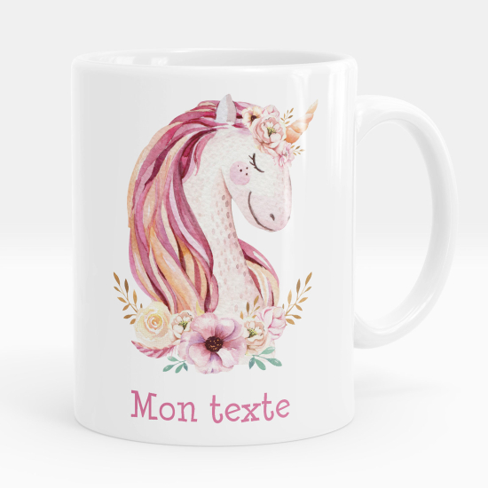 Personalized Mug - Unicorn flowers