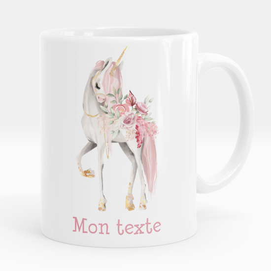 Personalized Mug - Unicorn flowers