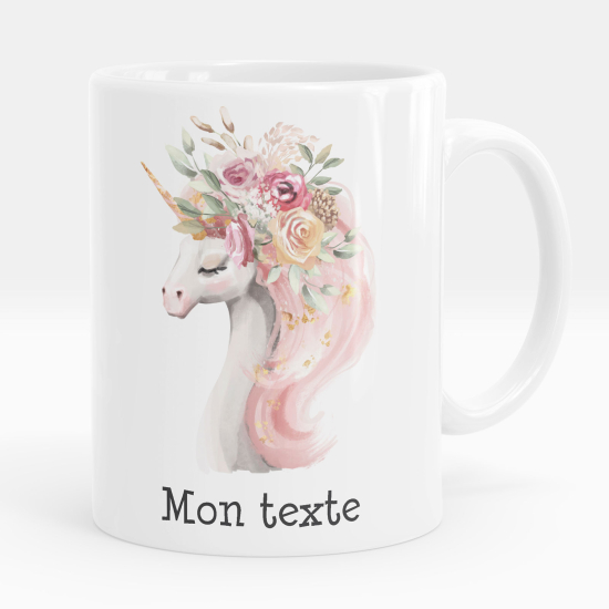 Personalized Mug - Unicorn flowers