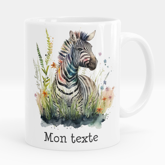 Personalized Mug - Zebra flowers