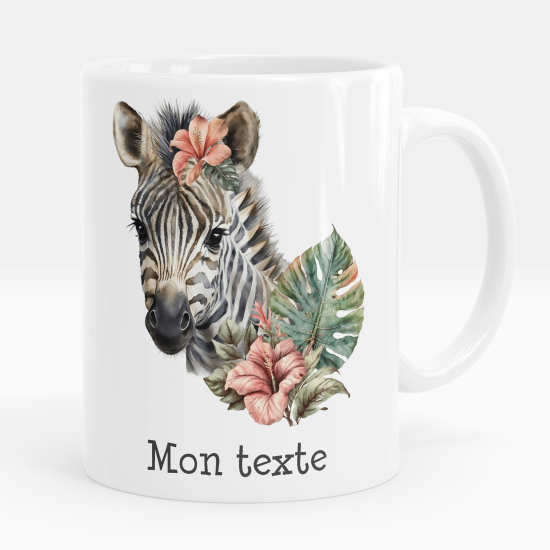 Personalized Mug - Zebra flowers