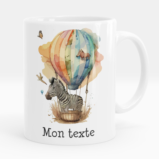 Personalized Mug - Zebra hot air balloon