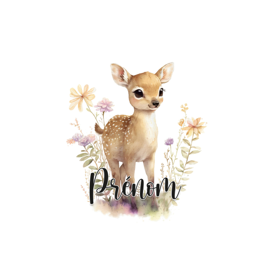 Personalized Panoramic Wall Mural - Wallpaper for Kids - Fawn