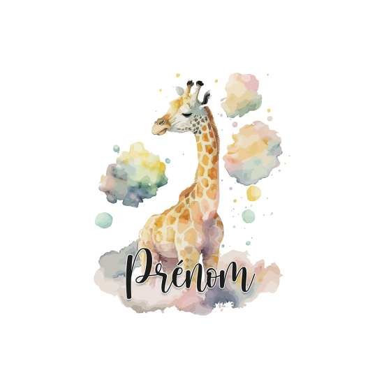 Personalized Panoramic Wall Mural - Wallpaper for Kids - Giraffe