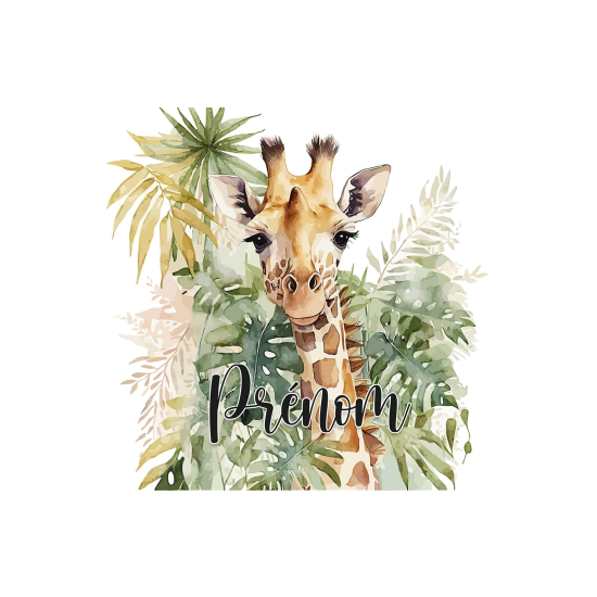 Personalized Panoramic Wall Mural - Wallpaper for Kids - Giraffe