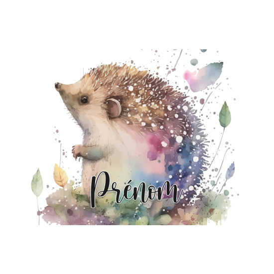 Personalized Panoramic Wall Mural - Wallpaper for Kids - Hedgehog