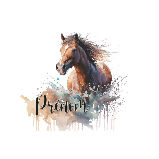 Personalized Panoramic Wall Mural - Wallpaper for Kids - Horse