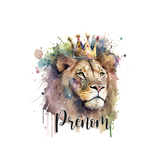 Personalized Panoramic Wall Mural - Wallpaper for Kids - Lion