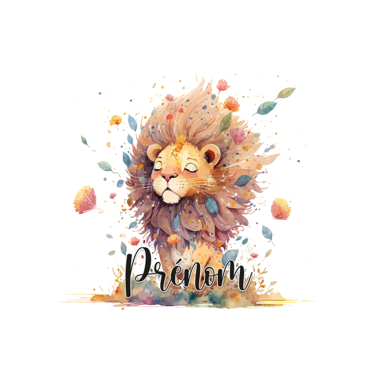 Personalized Panoramic Wall Mural - Wallpaper for Kids - Lion Cub