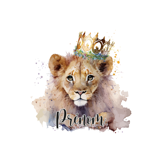 Personalized Panoramic Wall Mural - Wallpaper for Kids - Lion Cub