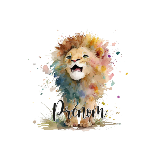 Personalized Panoramic Wall Mural - Wallpaper for Kids - Lion Cub