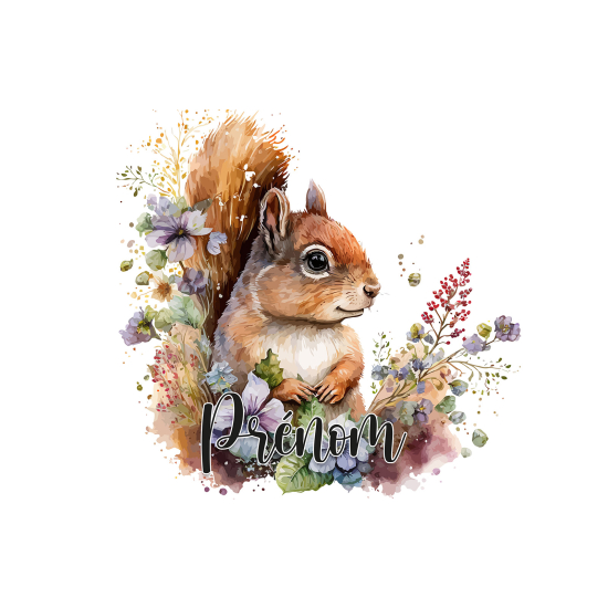 Personalized Panoramic Wall Mural - Wallpaper for Kids - Squirrel