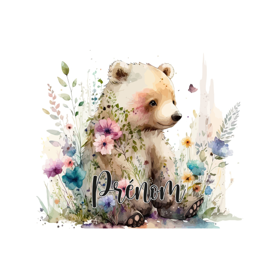 Personalized Panoramic Wall Mural - Wallpaper for Kids - Teddy Bear