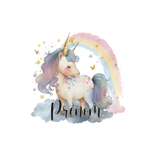 Personalized Panoramic Wall Mural - Wallpaper for Kids - Unicorn