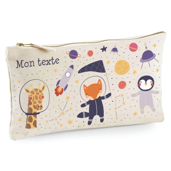 Personalized Pencil / Pouch - Astronaut Animals