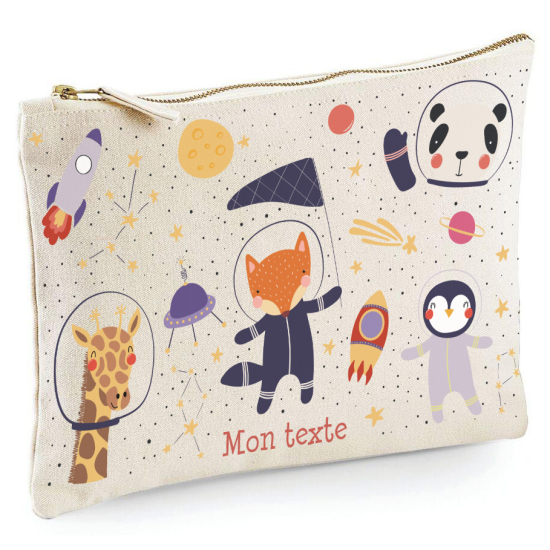 Personalized Pencil / Pouch - Astronaut Animals