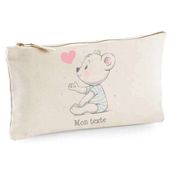 Personalized Pencil / Pouch - Bear heart