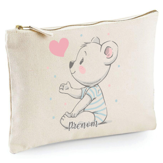 Personalized Pencil / Pouch - Bear heart