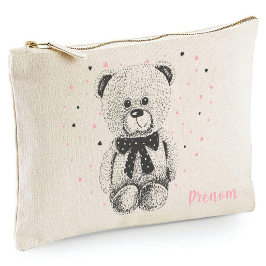 Personalized Pencil / Pouch - Bear hearts