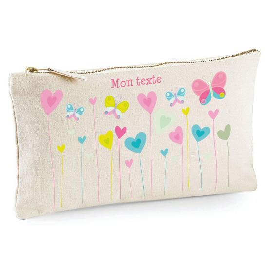 Personalized Pencil / Pouch - Butterfly Hearts