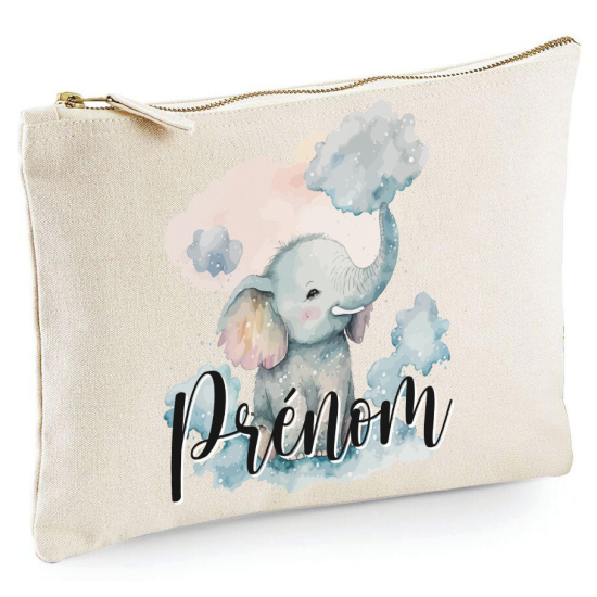 Personalized Pencil / Pouch - First Name Elephant