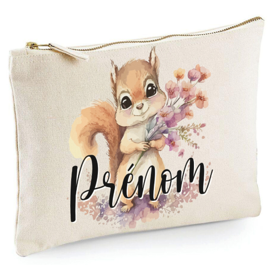 Personalized Pencil / Pouch - First Name Squirrel