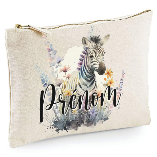 Personalized Pencil / Pouch - First Name Zebra