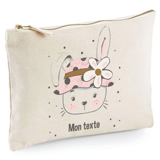 Personalized Pencil / Pouch - Flower Rabbit