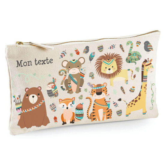 Personalized Pencil / Pouch - Jungle animals