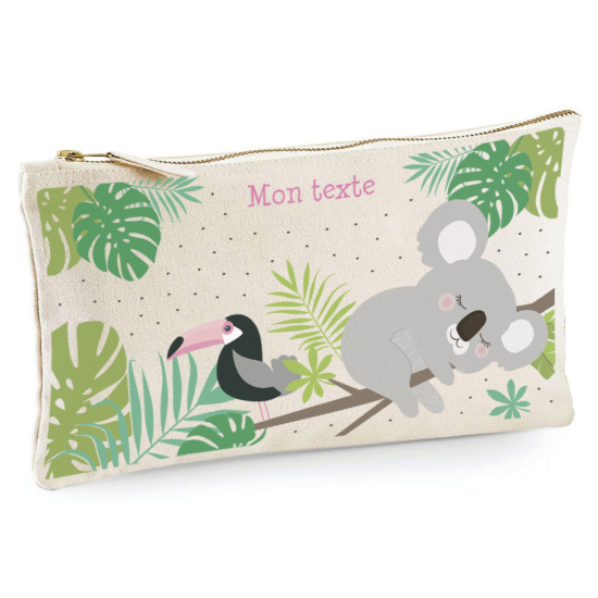 Personalized Pencil / Pouch - Koala toucan on the branch