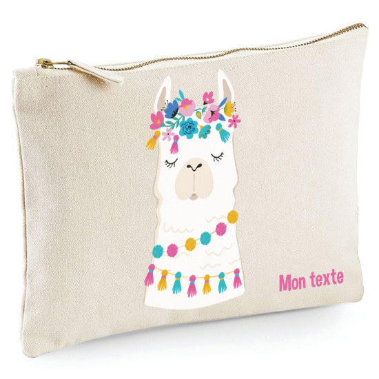 Personalized Pencil / Pouch - Lama Flowers